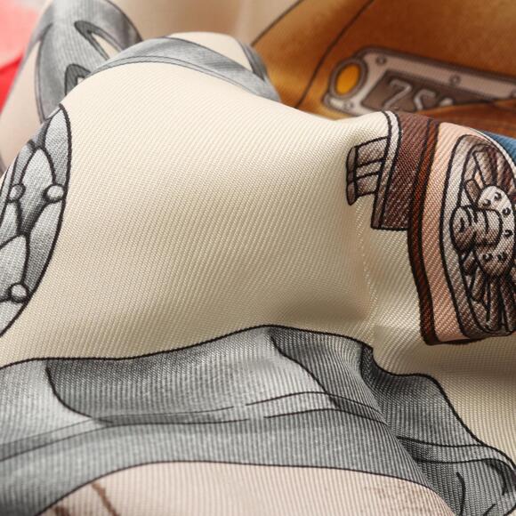 HERMES Red Silk Scarf - Picture 6 of 6